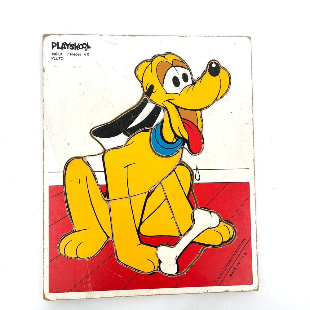Pluto 7 Piece Tray Puzzle Playskool Walt Disney Productions 190-04